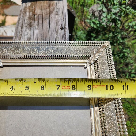 Vintage Ornate silver plate Picture Frame With Intricate Scrollwork Design 8" X - Picture 2 of 6